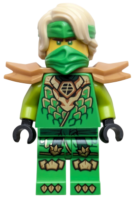 Lloyd - Dragons Rising, Tunic with Dragon Head, Hair, Wide Pearl Gold Shoulder Armor