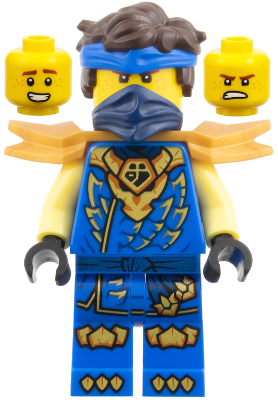 Jay - Dragons Rising, Tunic with Dragon Head, Hair, Wide Pearl Gold Shoulder Armor