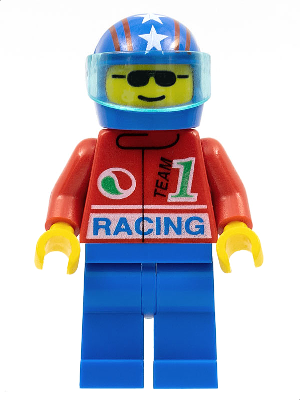Octan - Racing, Blue Legs, Blue Helmet 4 Stars & Stripes, Trans-Light Blue Visor