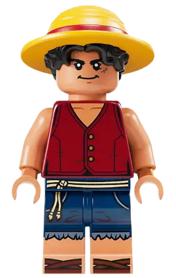 Monkey D. Luffy - Hair Combo, Straw Hat with Black Hair, Closed Mouth Grin