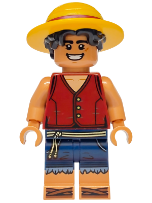 Monkey D. Luffy - Hair Combo, Straw Hat with Black Hair, Open Mouth Smile / Angry