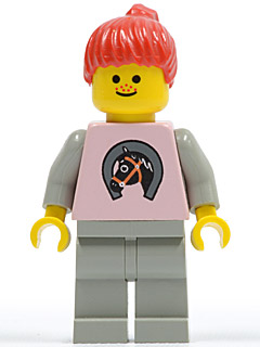 Horse Logo - Light Gray Legs, Red Ponytail Hair