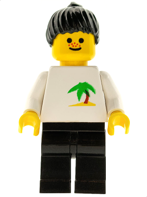 Palm Tree - Black Legs, Black Ponytail Hair