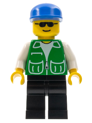 Jacket Green with 2 Large Pockets - Black Legs, Blue Cap