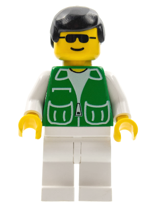 Jacket Green with 2 Large Pockets - White Legs, Black Male Hair