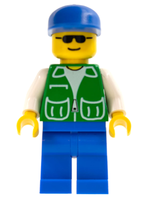 Jacket Green with 2 Large Pockets - Blue Legs, Blue Cap