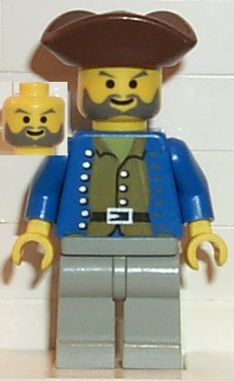 Pirate Brown Shirt, Light Gray Legs, Brown Pirate Triangle Hat