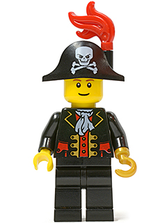 Captain - Bicorne Hat with Skull and Plume, Reddish Brown Eyebrows