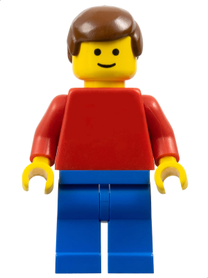Plain Red Torso with Red Arms, Blue Legs, Brown Male Hair