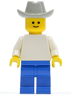 Plain White Torso with White Arms, Blue Legs, Light Gray Cowboy Hat