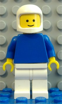 Plain Blue Torso with Blue Arms, White Legs, White Classic Helmet