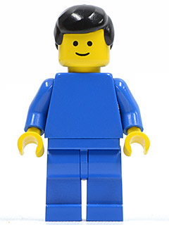 Plain Blue Torso with Blue Arms, Blue Legs, Black Male Hair