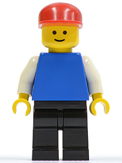 Plain Blue Torso with White Arms, Black Legs, Red Cap