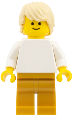 Plain White Torso with White Arms, Pearl Gold Legs, Tan Tousled Hair