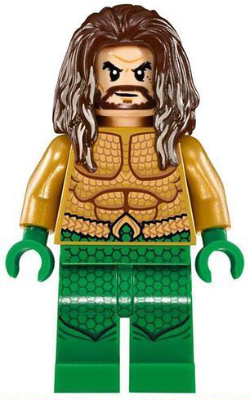 Aquaman - Dark Brown Long Hair, Green Legs