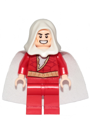 Shazam - White Hood, Shiny Starched Cape