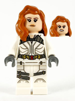 Black Widow - White Jumpsuit, Dark Orange Mid-Length Hair