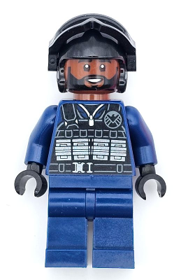 SHIELD Agent - Male, Tactical Vest, Black Goggles, Reddish Brown Head