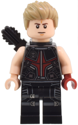 Hawkeye - Black and Dark Red Suit, Dark Tan Hair, Quiver, Silver Zipper