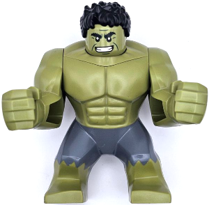 Hulk - Giant, Dark Bluish Gray Pants, Smile