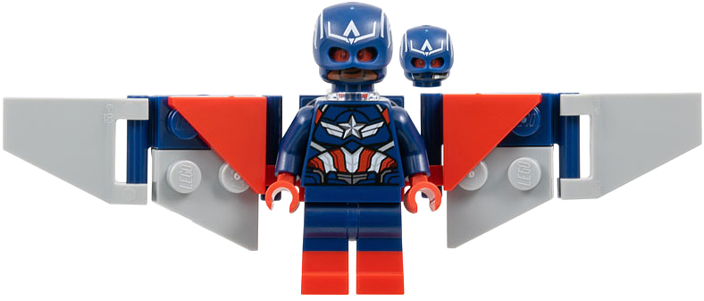 Captain America (Sam Wilson) - Dark Blue Suit, Red Boots, Backpack and Wings without Stickers