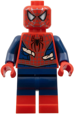 Spider-Man - Dark Blue Arms and Legs, Red Boots, Silver Webbing, Light Nougat Costume Tears