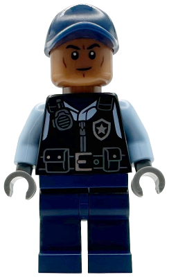 Security Guard Arkham Asylum - Male, Dark Blue Cap, Black Vest