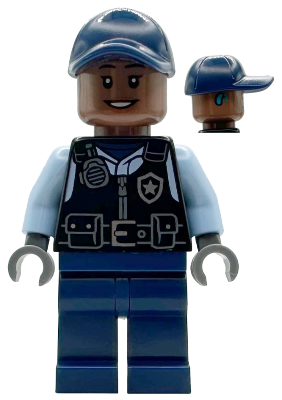 Security Guard Arkham Asylum - Female, Dark Blue Cap, Black Vest