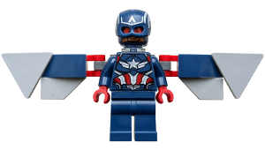 Captain America (Sam Wilson) - Dark Blue Suit, Dark Blue Plain Legs, Backpack and Wings