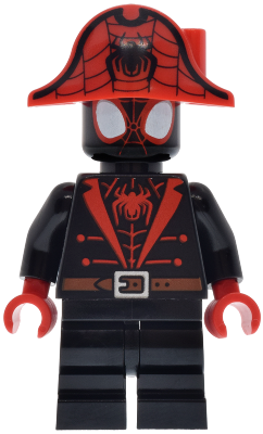 Spider-Man (Miles 'Spin' Morales) - Black Medium Legs, Red Spider Log, Pirate Hat