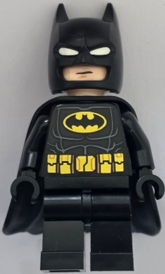 Batman - Black Suit, Yellow Belt with Medium Nougat Details, Cowl with White Eyes, Flexible Rubber Cape