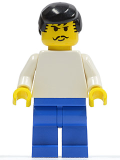 Soccer Player White/Blue Team Player 3