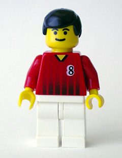 Soccer Player - Red and White Team with Number 8