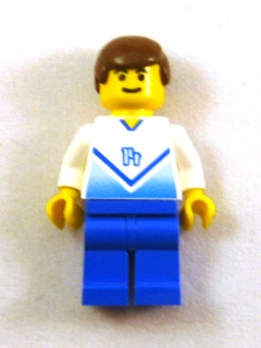 Soccer Player White & Blue Team with shirt #14