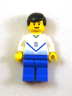 Soccer Player White & Blue Team with shirt  #8