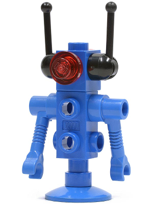 Classic Space Droid - Dish Base, Blue with Trans-Red Eyes and Black Antennas