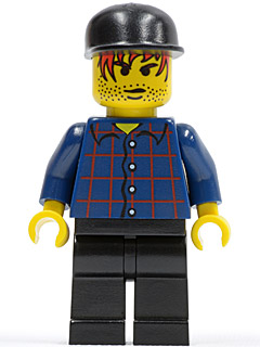 Plaid Button Shirt, Black Legs, Black Cap, Red Hair, Black Stubble (Taxi Driver)