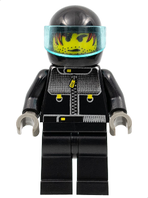 Male Actor 3, Driver, Black Helmet, Trans-Light Blue Visor