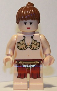 Princess Leia - Jabba Slave Outfit, Reddish Brown Ponytail