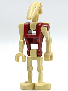 Security Battle Droid - Dark Red Torso, Angled Arm and Straight Arm