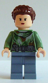 Princess Leia - Endor Outfit, Sand Green Camouflage, Sand Blue Legs