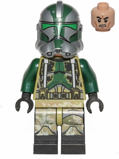 Clone Trooper Commander Gree, 41st Elite Corps (Phase 2) - Kashyyyk Camouflage, Scowl