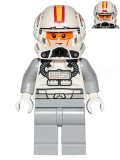 Clone Trooper Pilot (Phase 2) - Light Bluish Gray Arms and Legs, Light Nougat Head