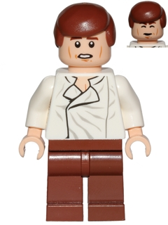 Han Solo - White Shirt with Wrinkles on Front, Reddish Brown Legs, Dual Sided Head, Cheek Lines