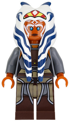 Ahsoka Tano (Adult) - Dark Bluish Gray Vest, Tan Tunic, Plain Arms, Dark Brown Legs
