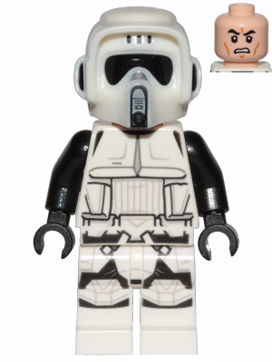 Imperial Scout Trooper - Male, Dual Molded Helmet, Light Nougat Head, Scowl