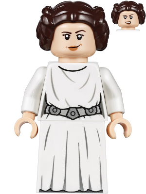 Princess Leia - White Dress, Detailed Belt with 3 Emblems, Skirt