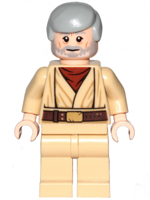 Obi-Wan Kenobi - Old, Light Bluish Gray Hair, Beard with White Highlights