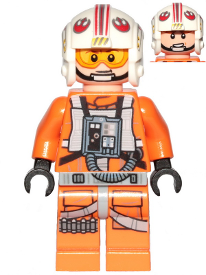 Luke Skywalker (Pilot, Printed Legs, Visor Up / Down, Askew Front Panel)