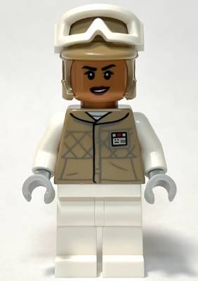 Hoth Rebel Trooper Dark Tan Uniform and Helmet, White Legs, Female (Kori Zaran)